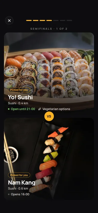 A semifinal between two Oslo sushi places